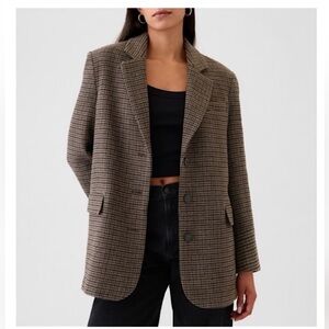 Relaxed Houndstooth Blazer